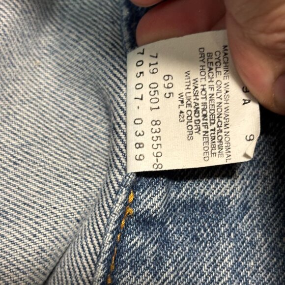 Vintage Levis USA Made 70507-0389 Blue Relaxed Trucker Denim Jacket Mens 80s 90s - Picture 9 of 12